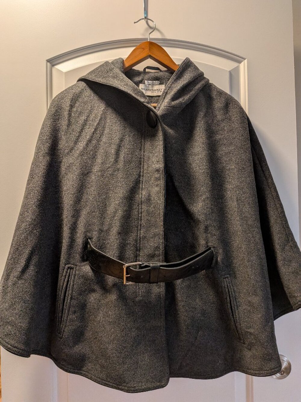 Hilary Radley New York Grey Cape w/ Hood Size X-Small